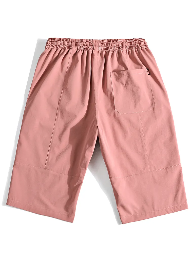 Loose Breathable Drawstring Calf-Length Shorts for Men - SF1351