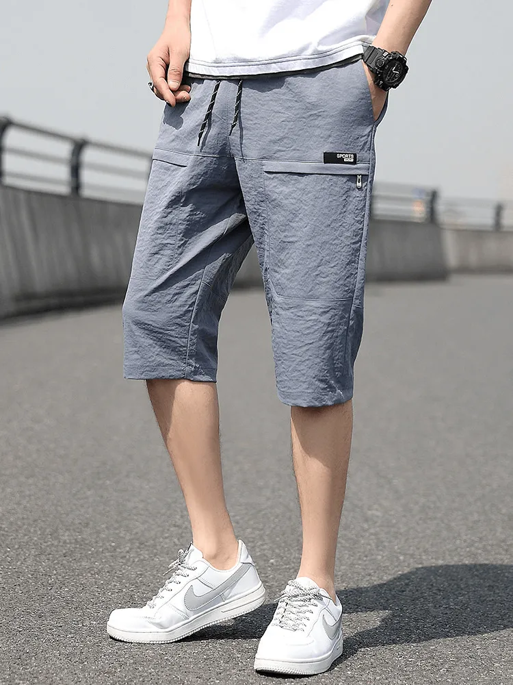 Loose Breathable Drawstring Calf-Length Shorts for Men - SF1351