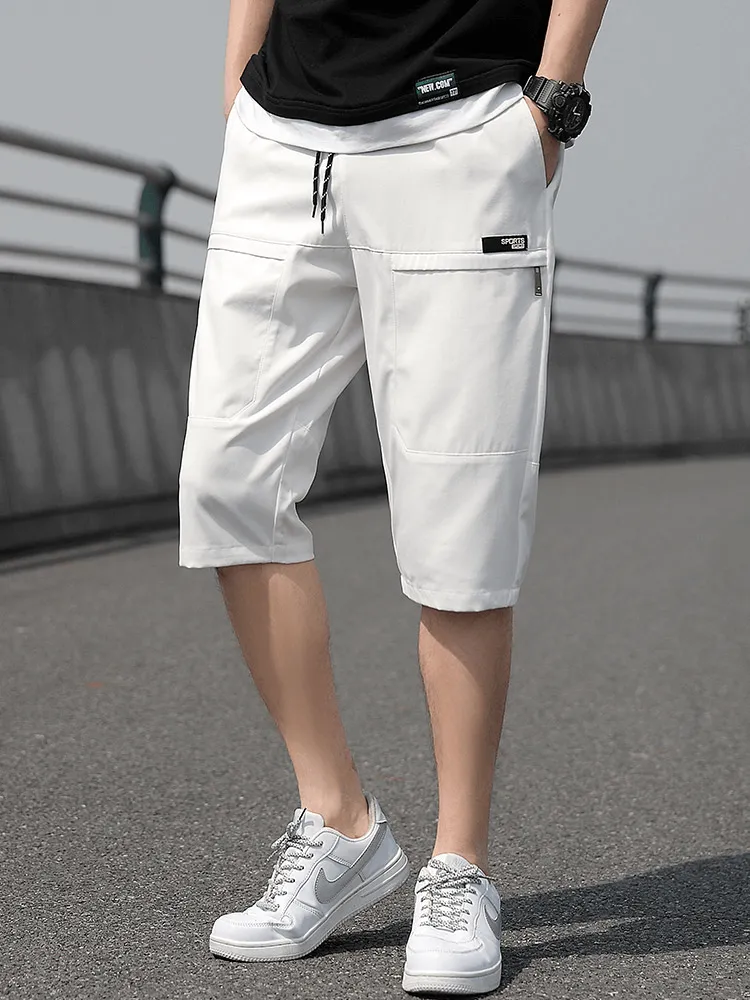 Loose Breathable Drawstring Calf-Length Shorts for Men - SF1351