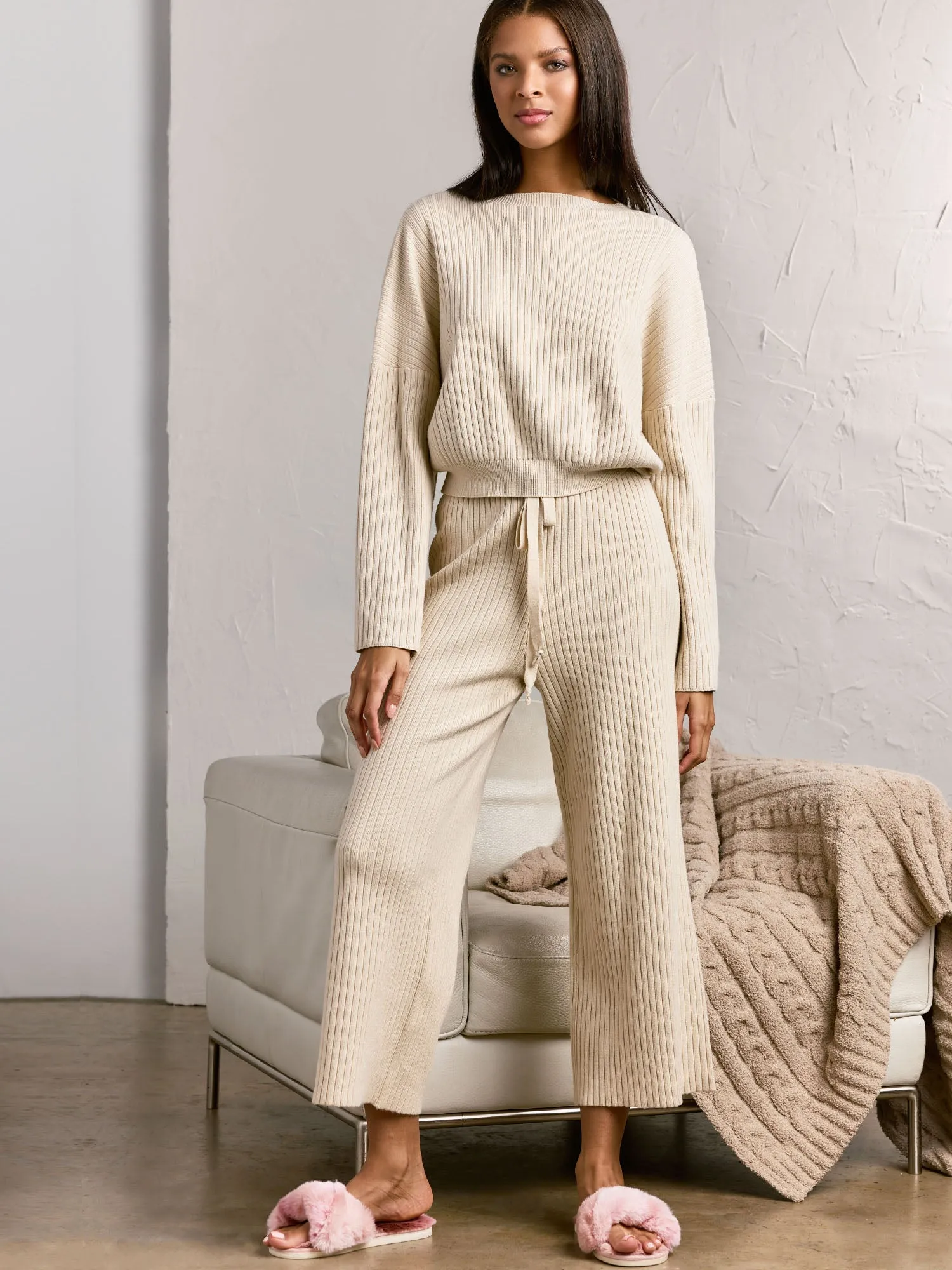 Lumiere Rib Knit Wide Leg Pant - Brands We Love