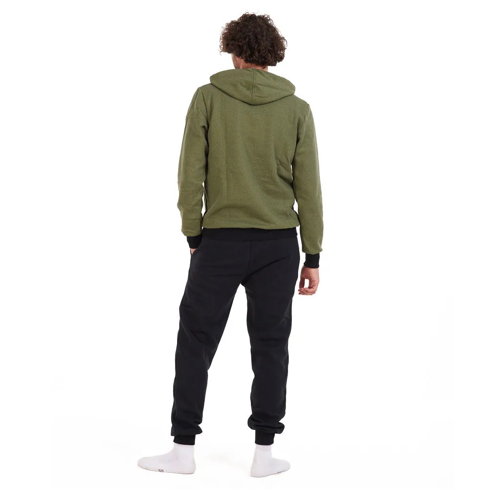 Men Winter Pajama Set Green geometric Sweatshirt   Black Pants