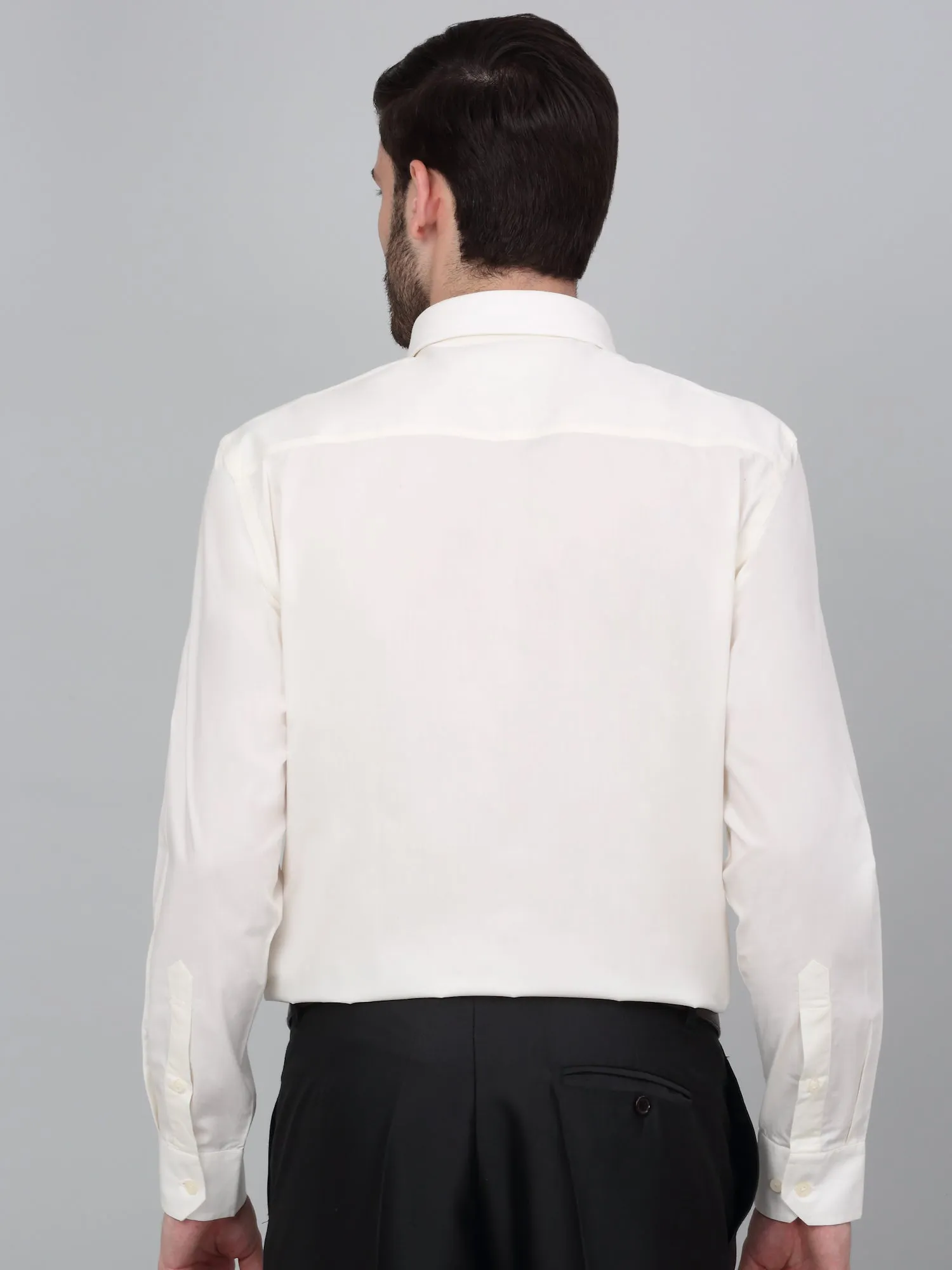 Men's Offwhite Formal Plain Full Sleeve Shirt