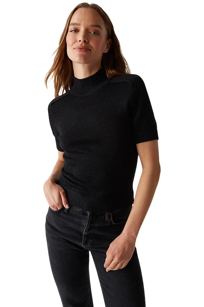 Michael Stars Sabel Mock Neck Top in Black