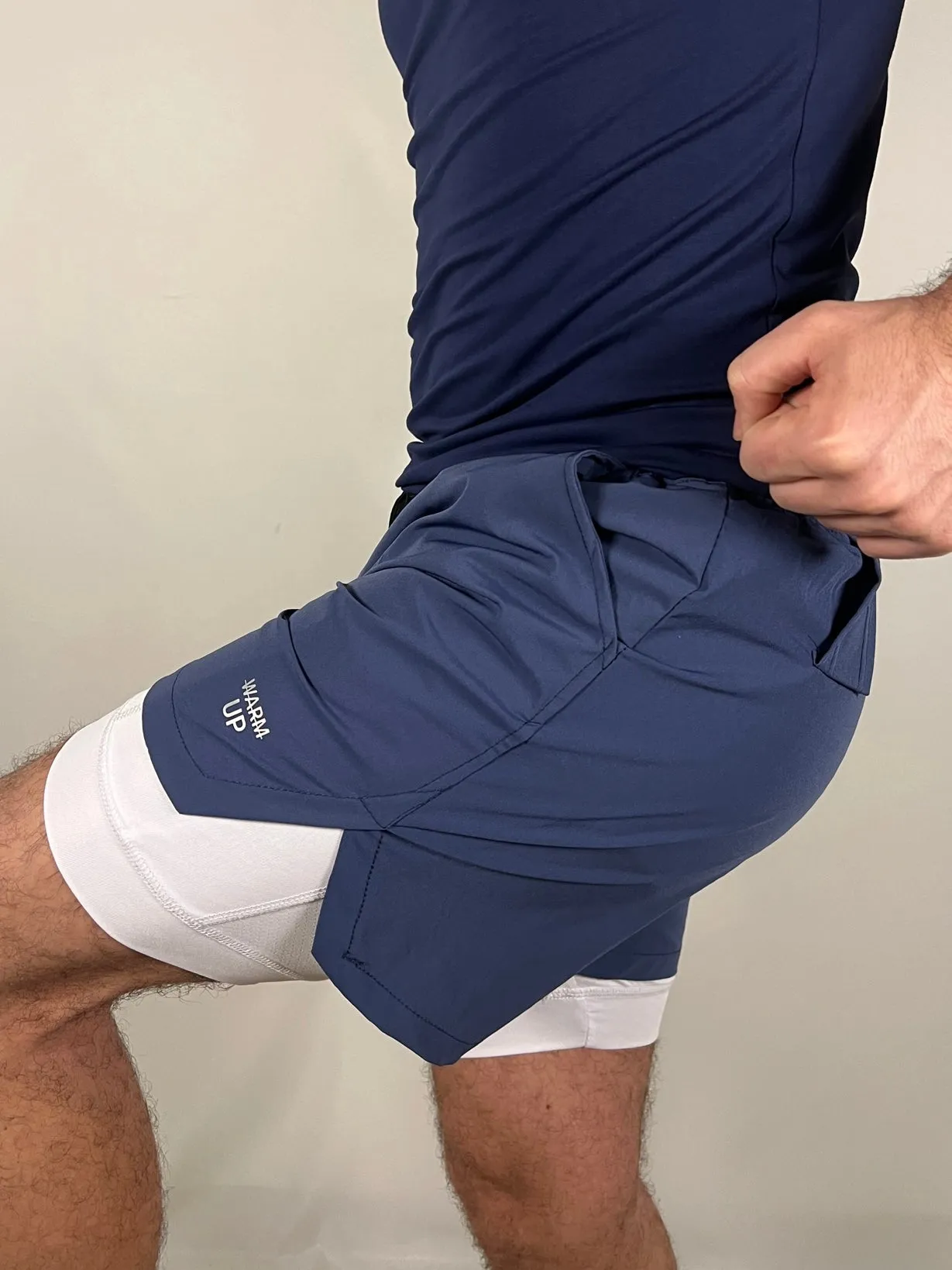 Navy Blue/White Performance Shorts