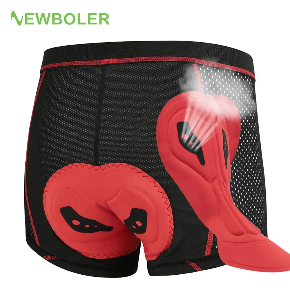 NEWBOLER Men's Cycling Shorts Breathable Mesh Cycling Underwear Elastic Interface High Density Sponge Pad Bicycle MTB Bike Short