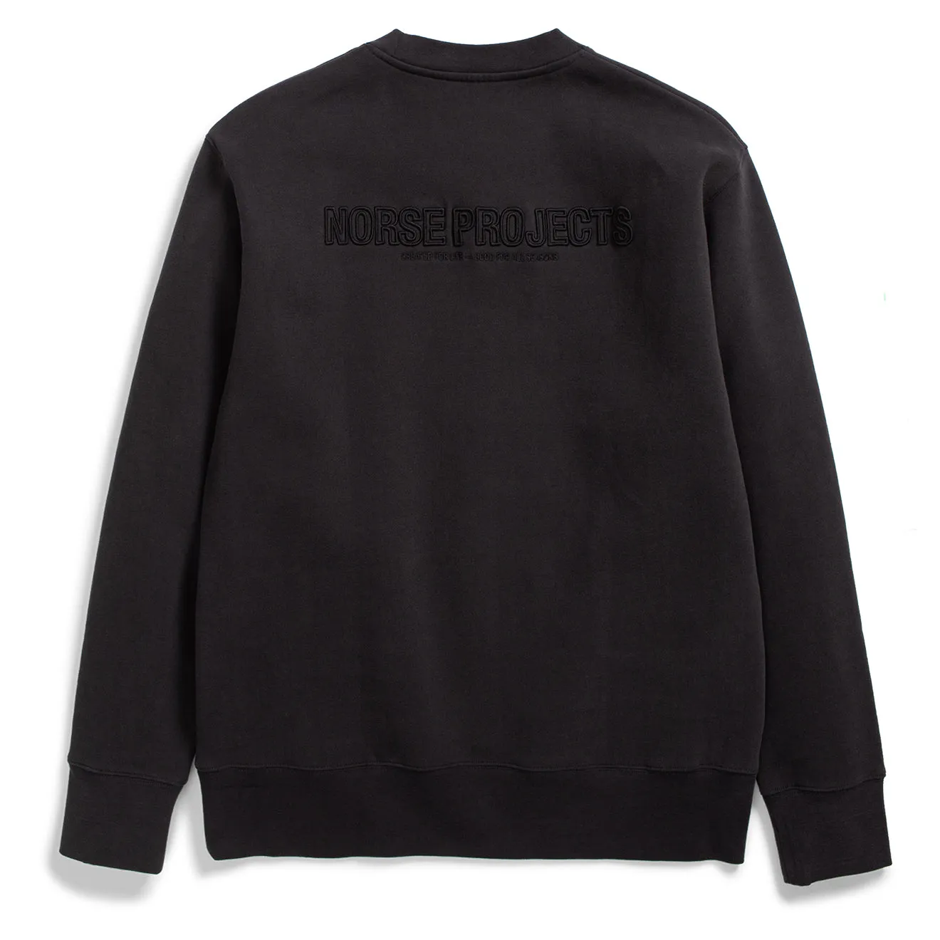 Norse Projects Arne Relaxed Brushed Fleece N Logo Sweat Black