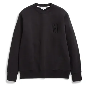 Norse Projects Arne Relaxed Brushed Fleece N Logo Sweat Black