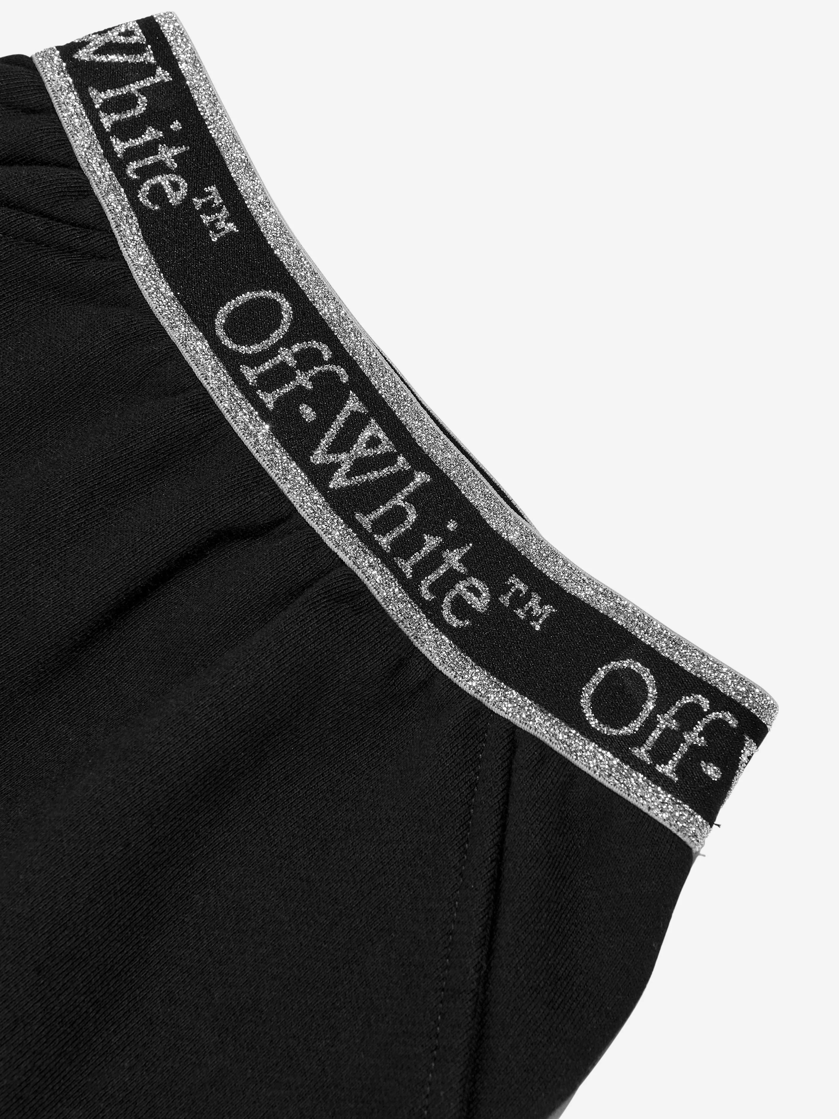 Off-White Girls Bookish Logo Band Sweat Skirt in Black