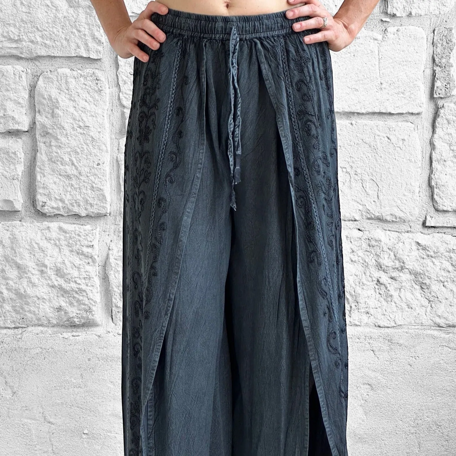 'Palazzo Pants' Indian Rayon - Grey