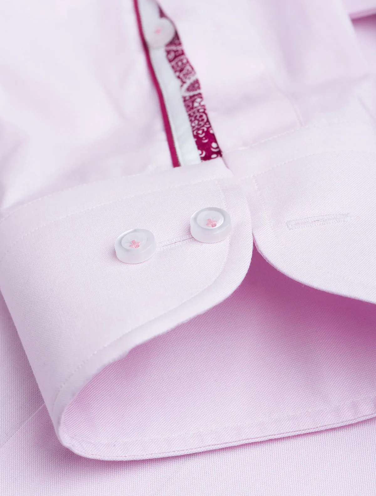 PINK DRESS SHIRT-FLORAL DETAILED