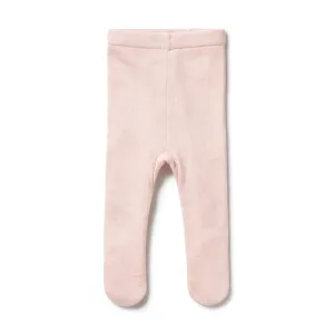 Pink Knitted Legging with Feet