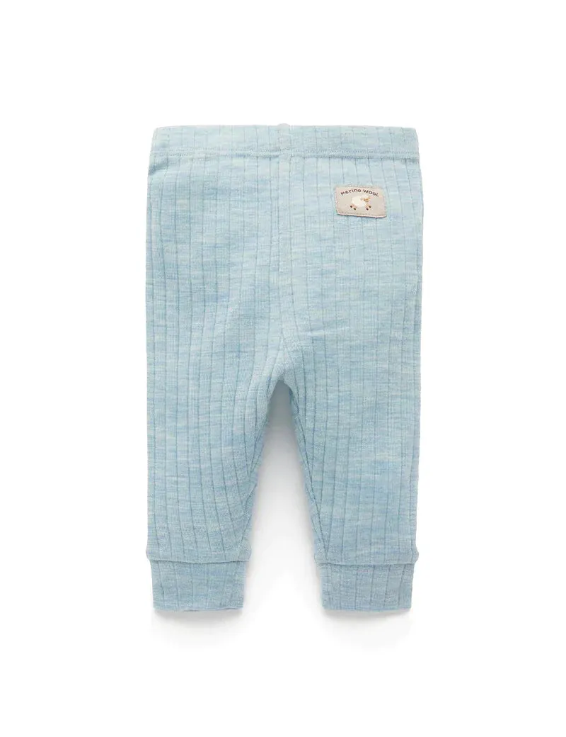 Purebaby Australian Merino Legging - Sky Melange