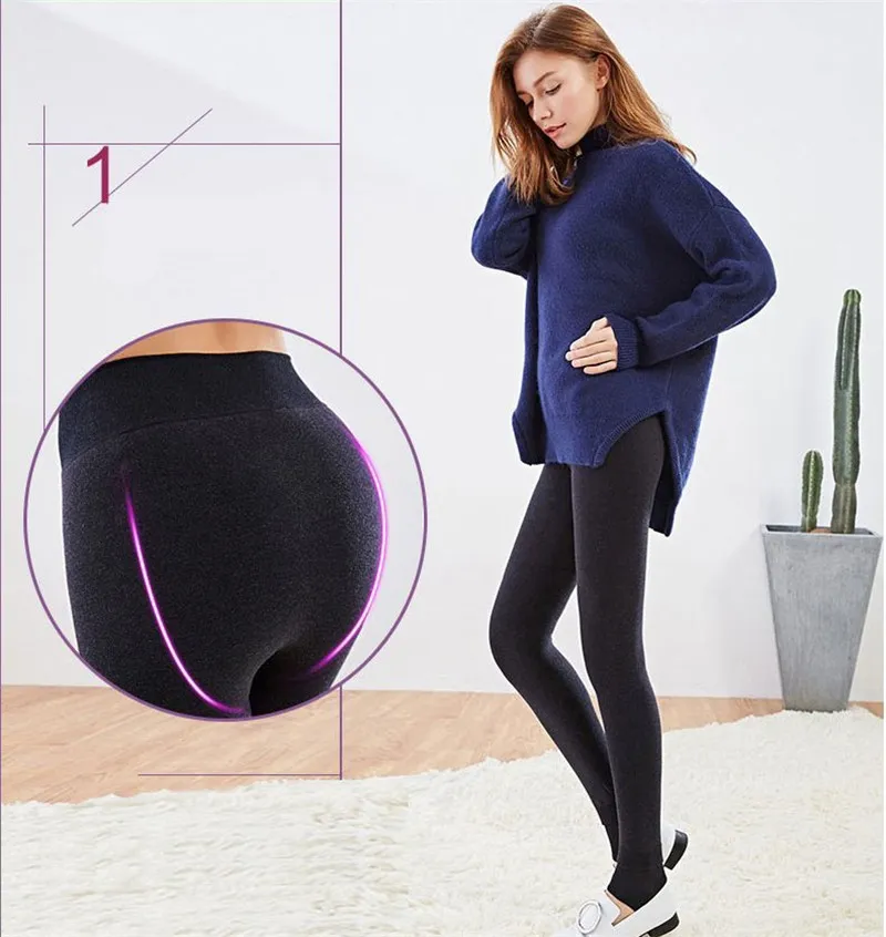 Purpdrank - S-3XL Plus Size Warm Winter Leggings Women Warm Velvet Pants Leggins High Waist Thick Legging Winter Pant Trousers Women