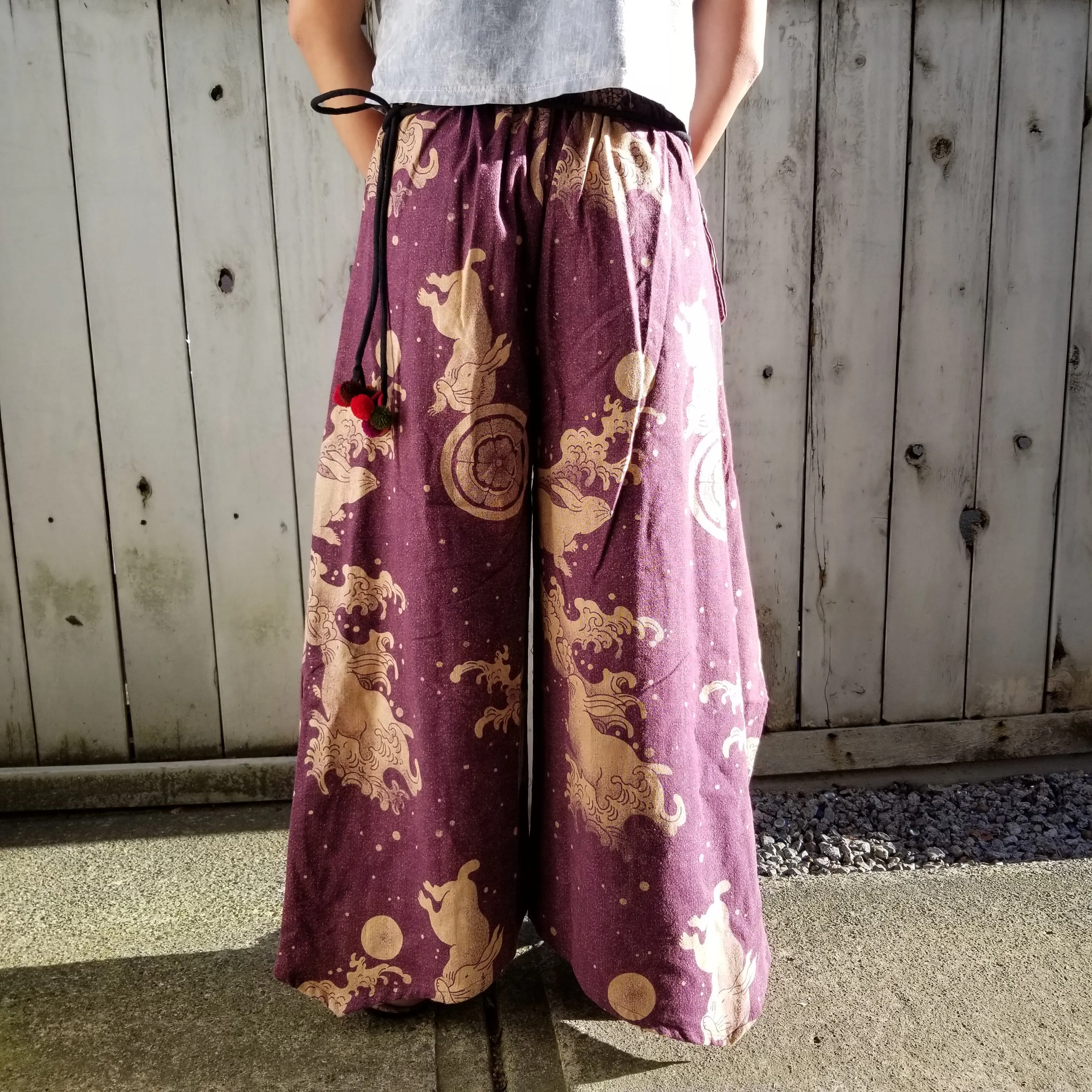 Purple Bunny Waves Wide leg Pants