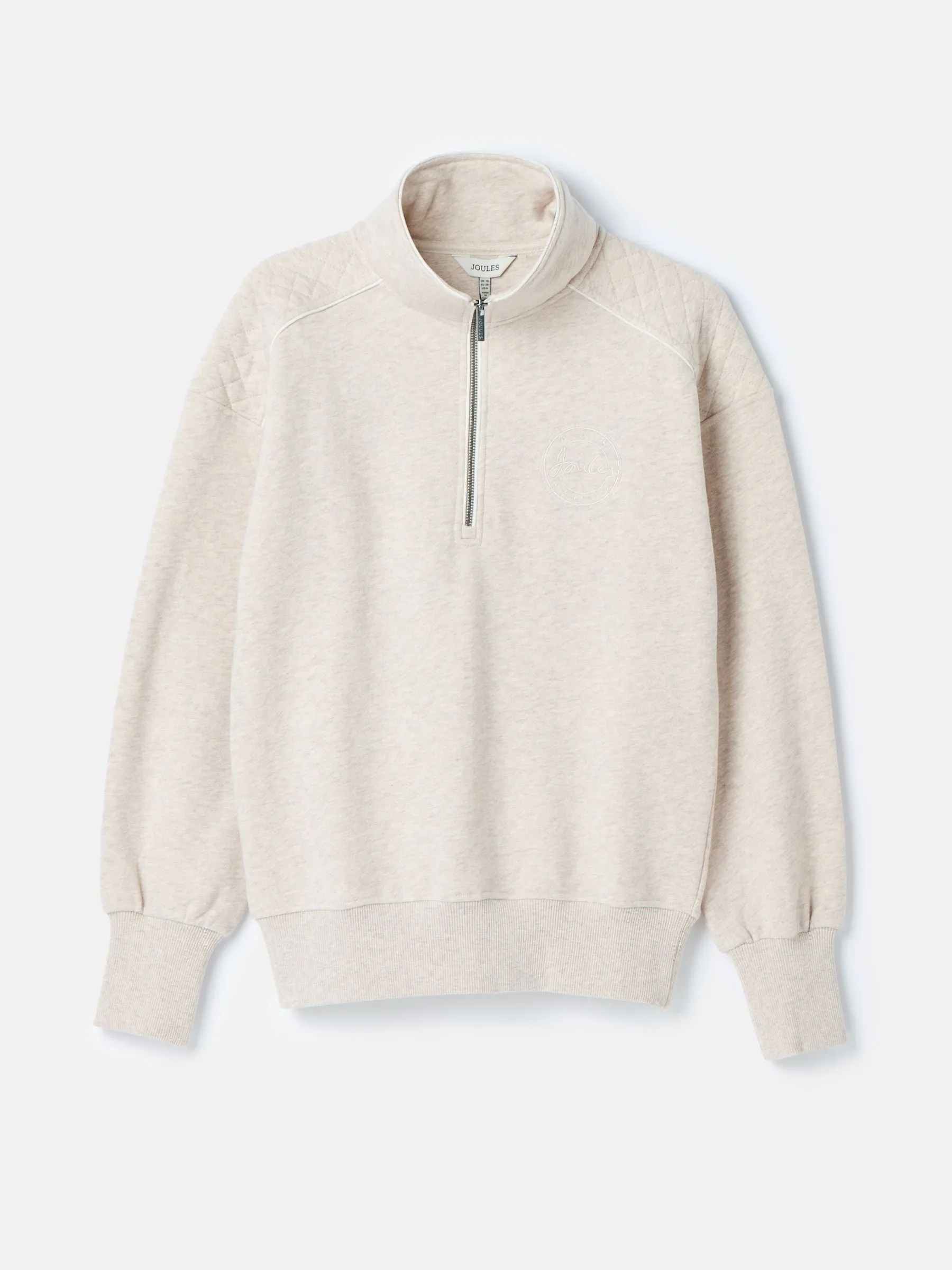 Racquet Oat marl Half Zip Sweat Top