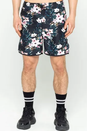 River Floral Men's Swim Shorts - Black