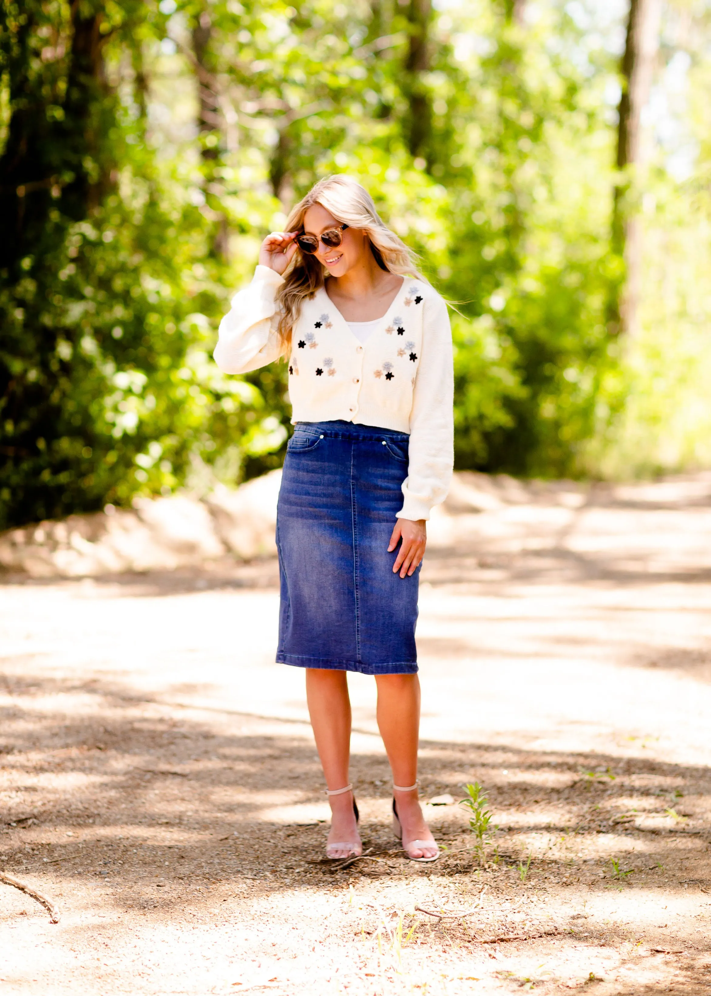 Sandra Vintage Wash Midi Skirt - FINAL SALE