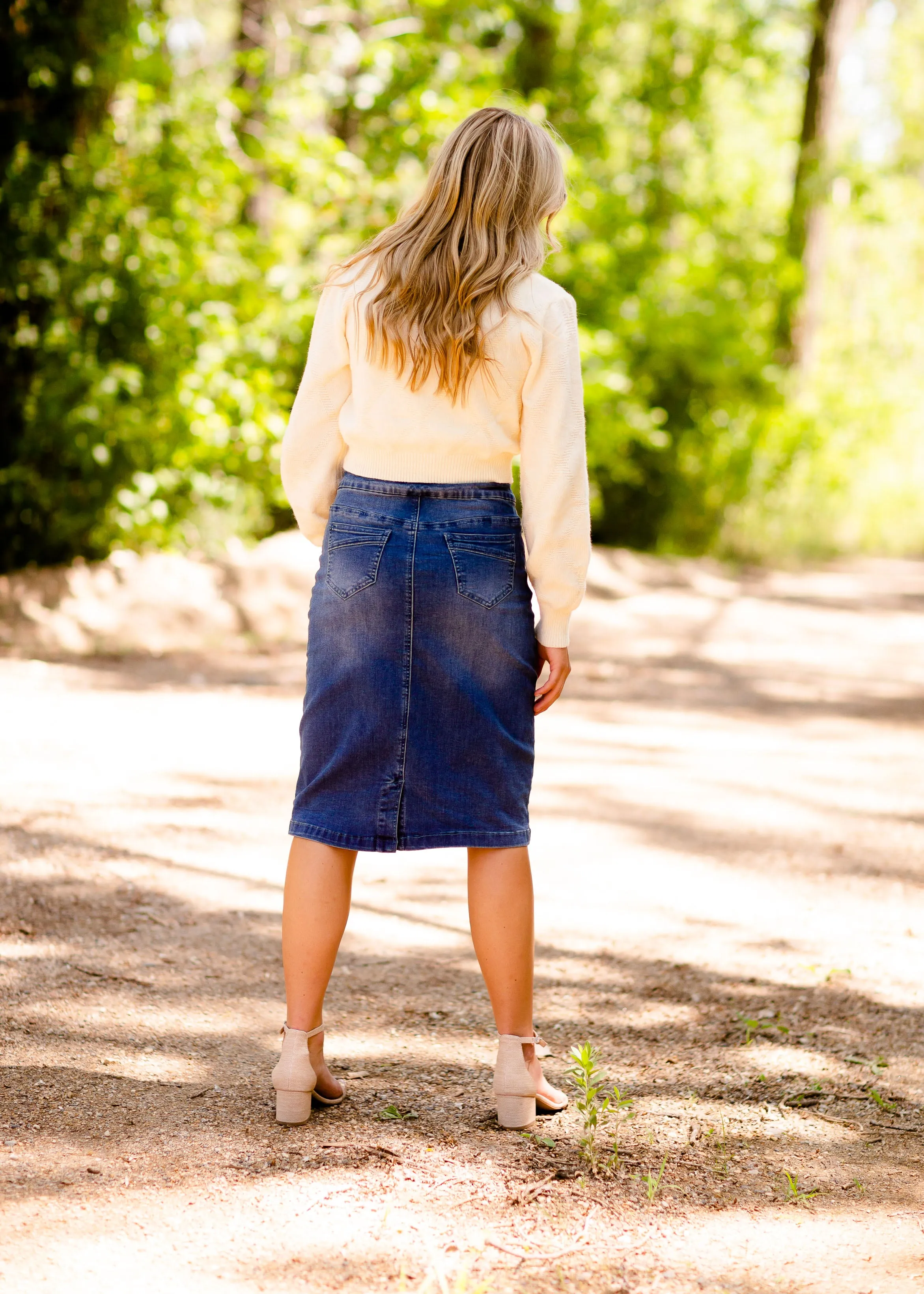 Sandra Vintage Wash Midi Skirt - FINAL SALE