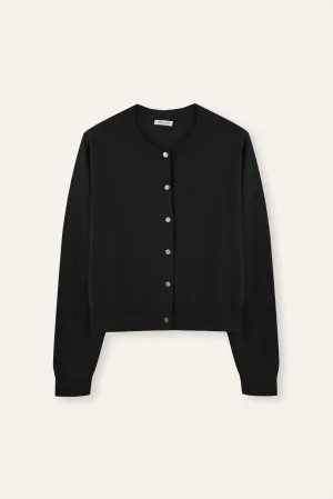 SARAH silk-blended cardigan (Black)