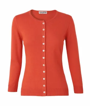 Silk   Cashmere Victoria Cardigan in Orange