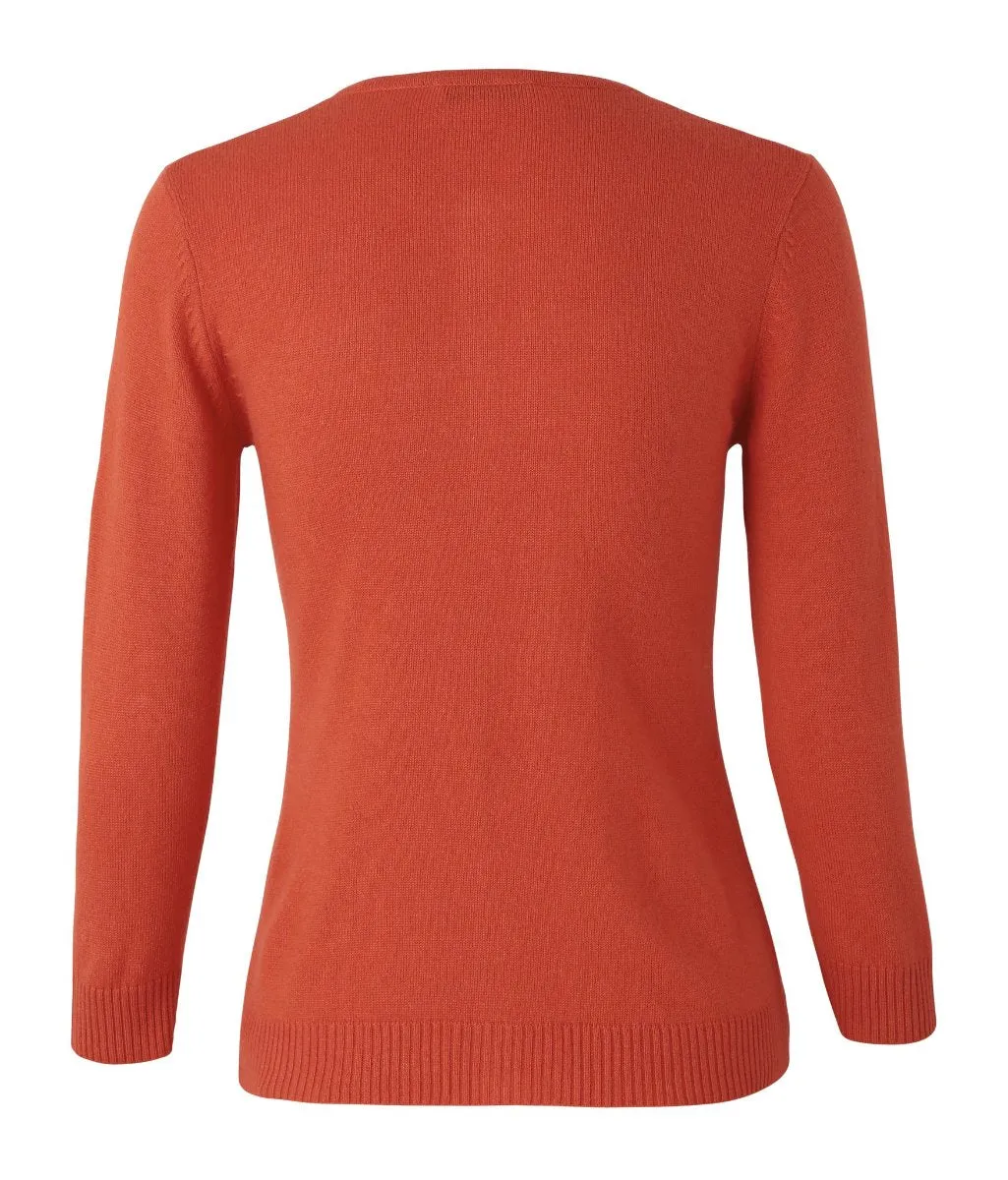 Silk   Cashmere Victoria Cardigan in Orange