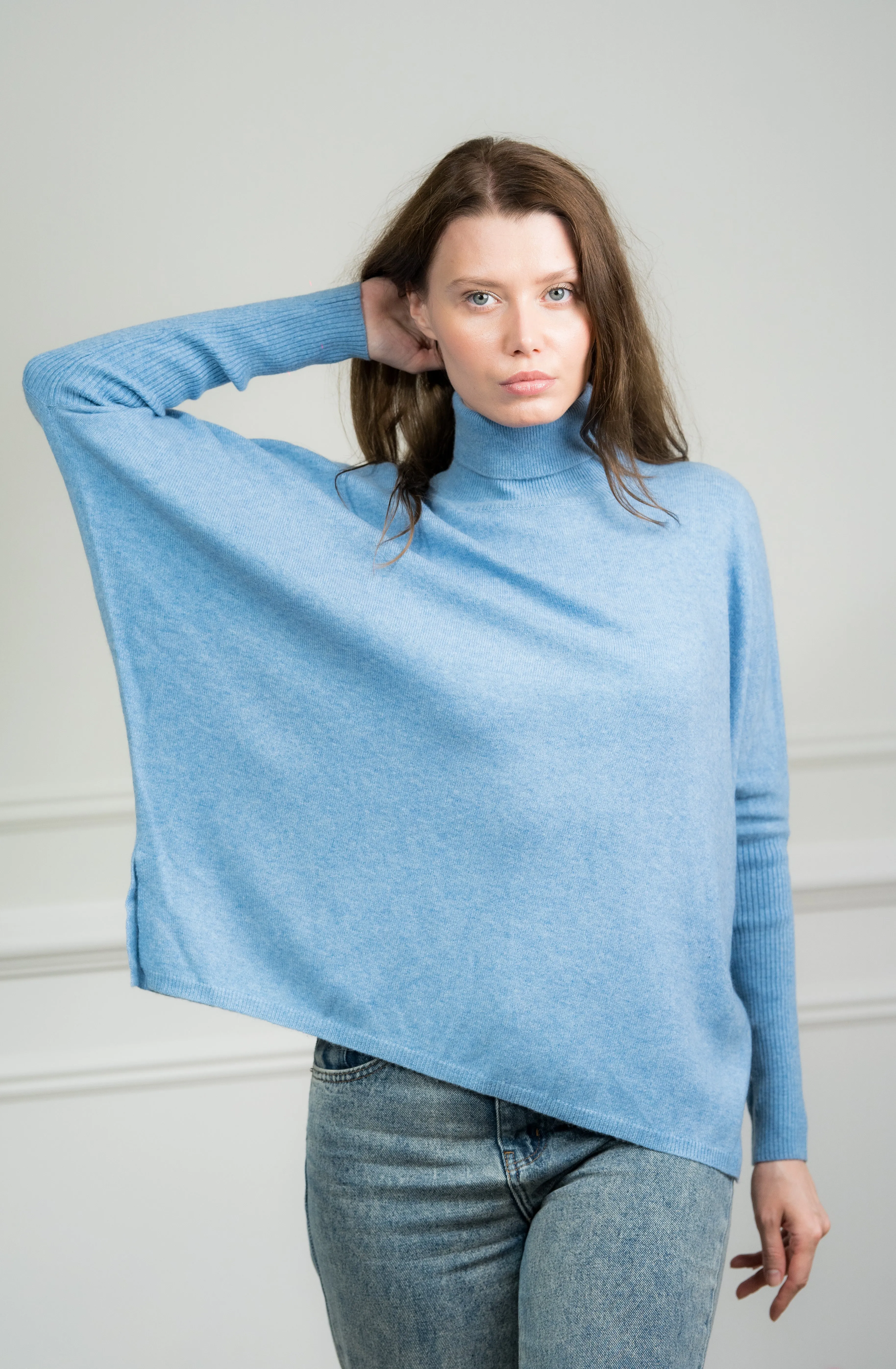 Sky Cashmere Boxy Sweater