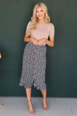 Spot On Button Skirt