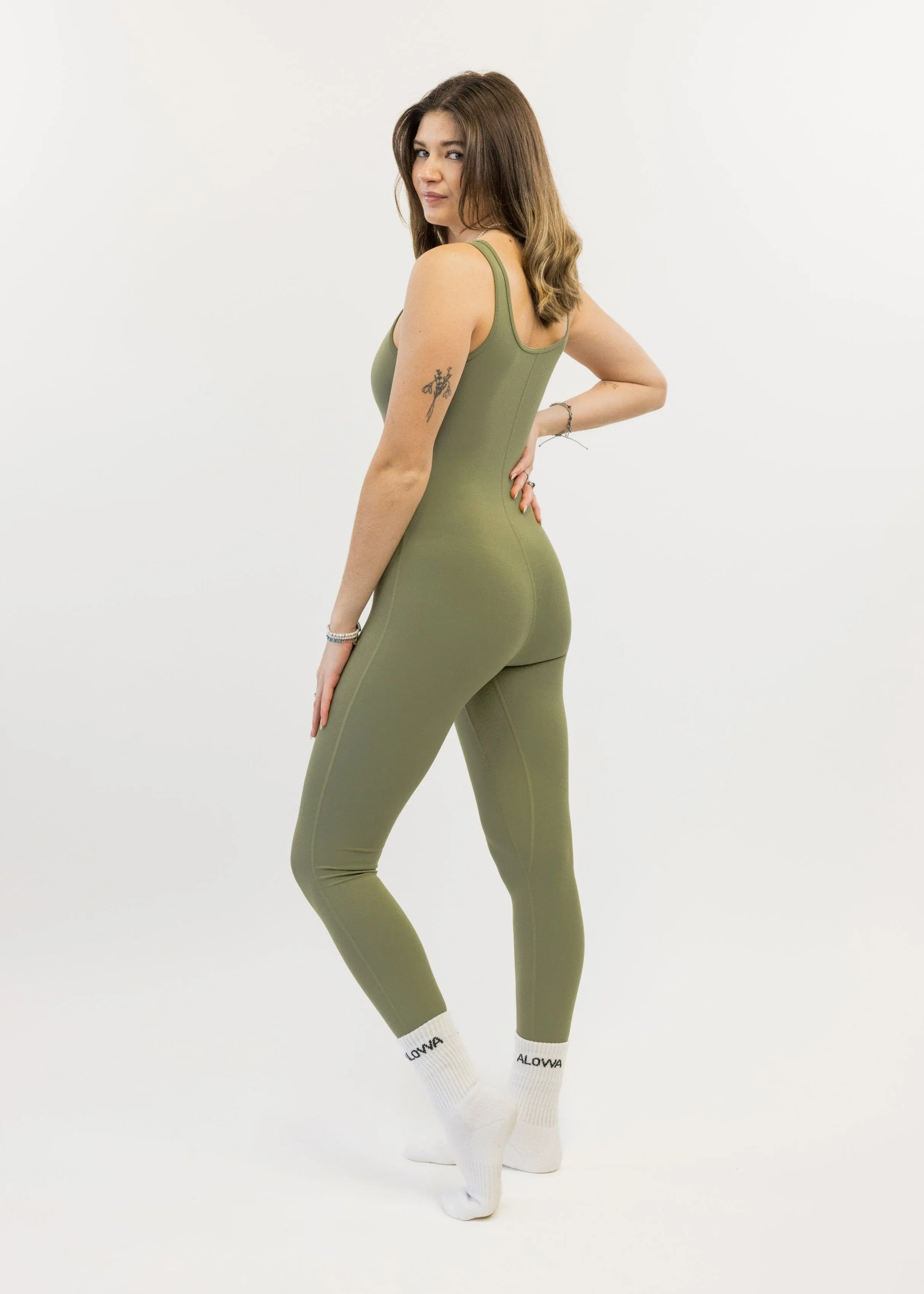 Stella Romper Leggings Warm Sage