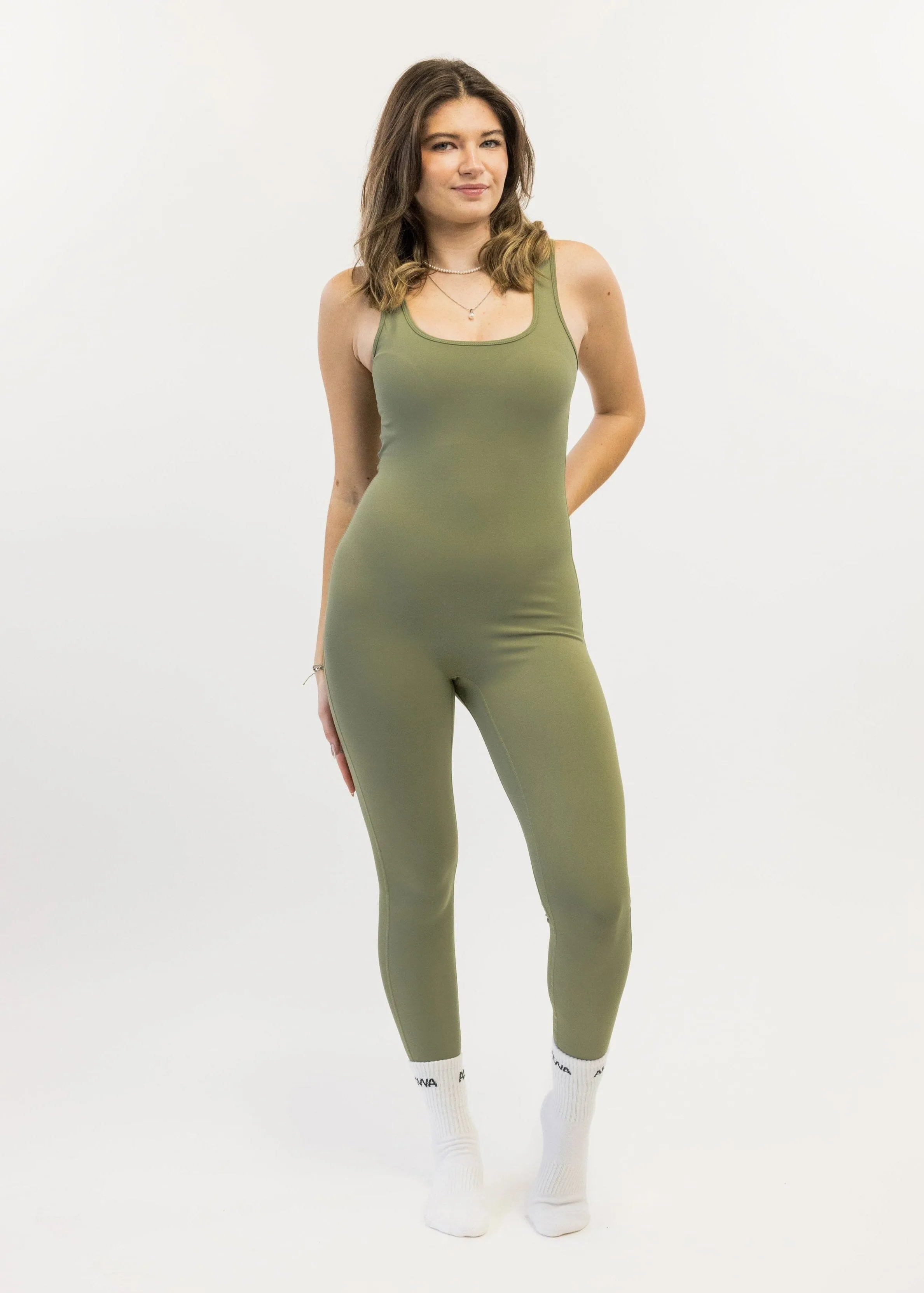 Stella Romper Leggings Warm Sage