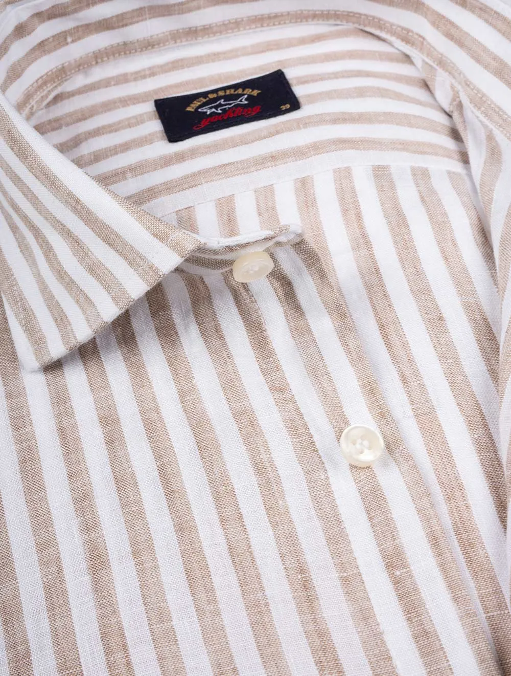 Stripe Linen Shirt Brown