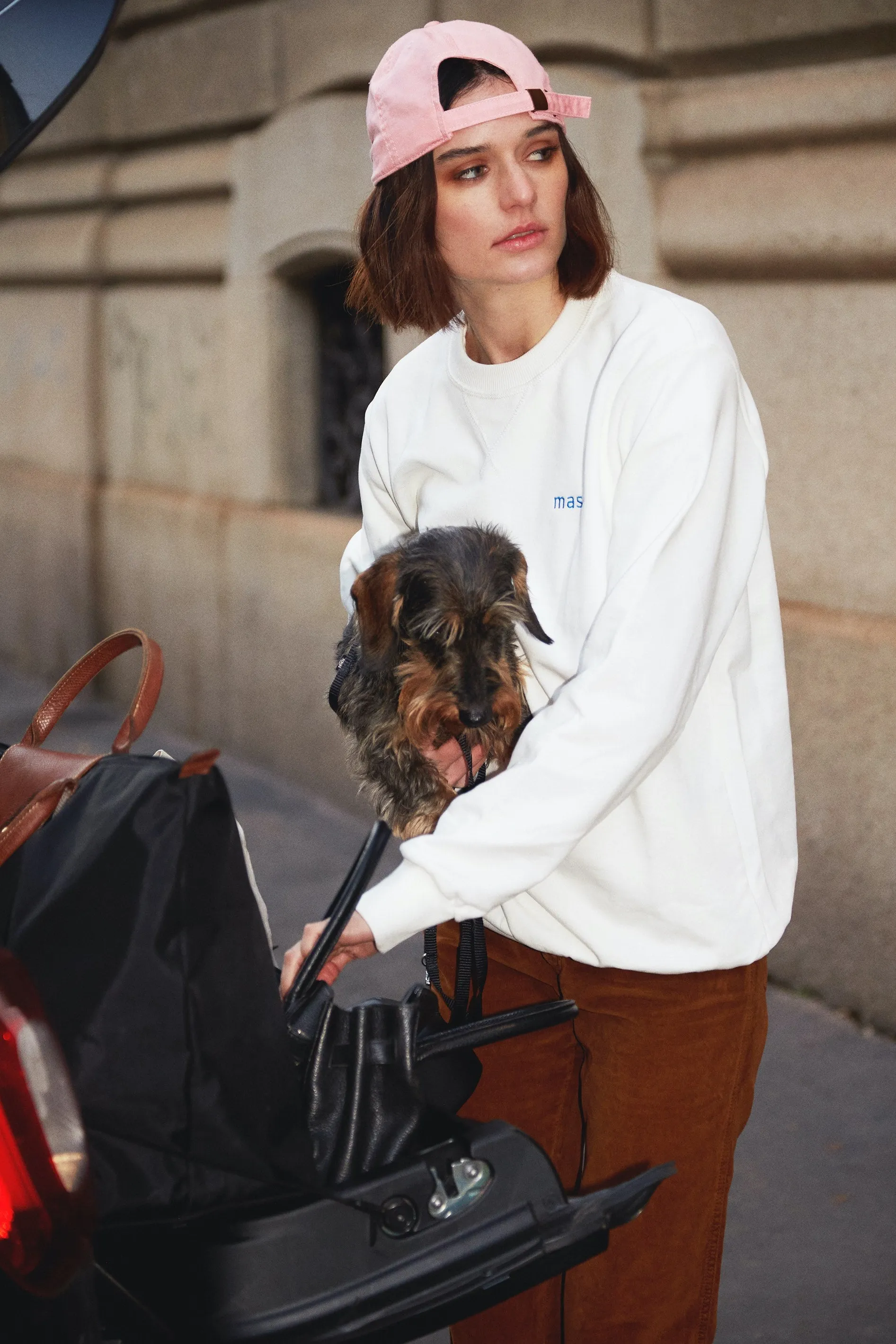 Sweatshirt Crewneck - Cream/Sky Blue