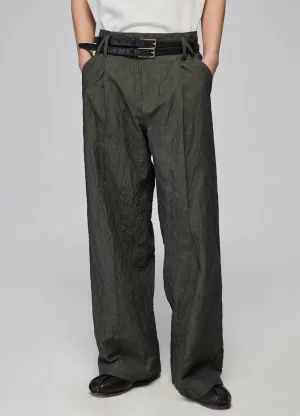 Textured Loose Wide-Leg Pants