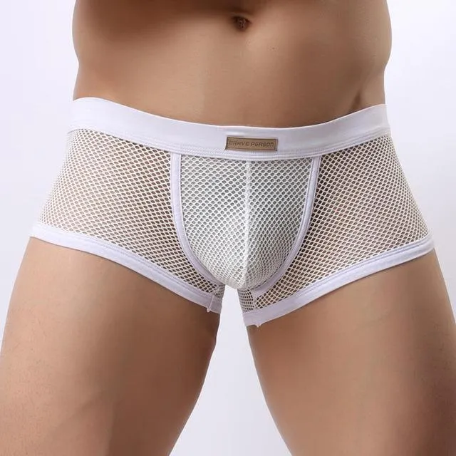 Underwear Men's Breathable Mesh Hollow Boxer Shorts