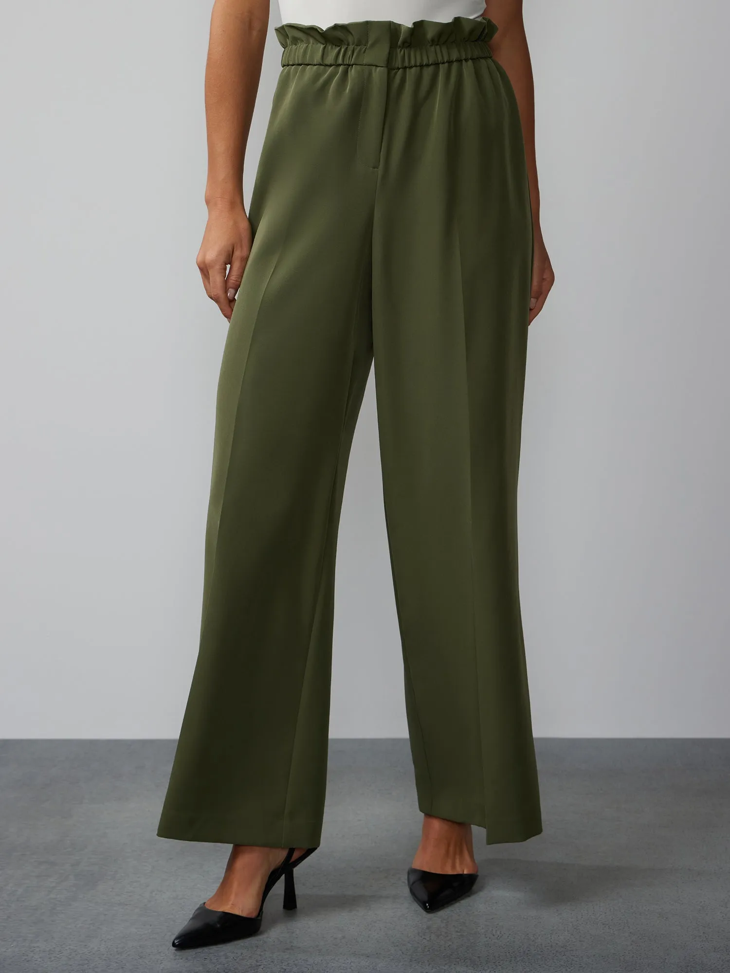 Wide Leg Paperbag Waist Pant