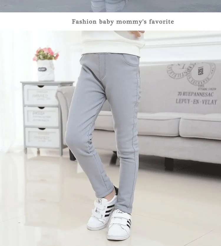 Winter Leggings - Velvet Pants Thicken Warm Long Trousers for Kids