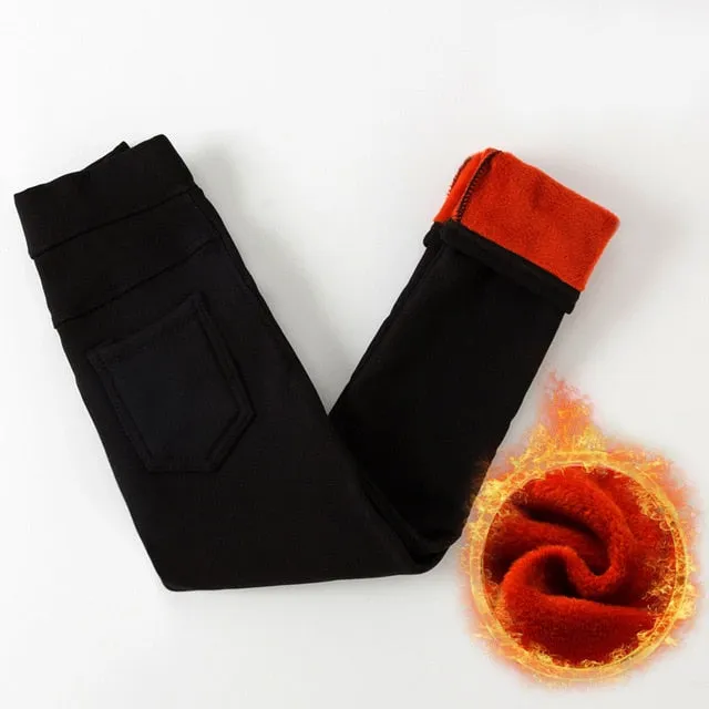 Winter Leggings - Velvet Pants Thicken Warm Long Trousers for Kids