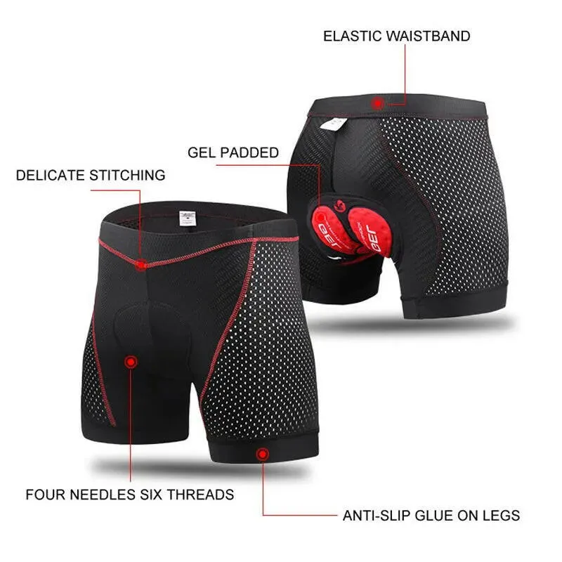 X-TIGER Cycling Underwear 5D Breathable Padded Gel Bike Shorts Men MTB Anti Slip Leg Grips Riding Cycling Shots Ciclismo