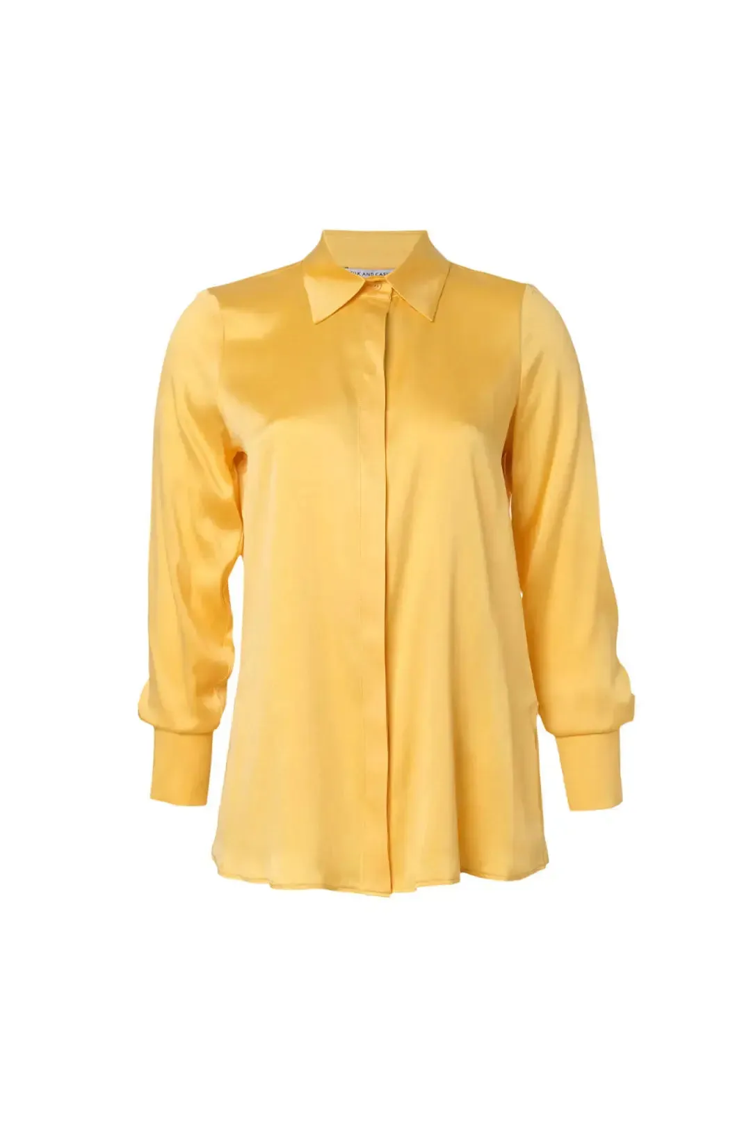 Yellow Pure Silk Audrey Women's Shirt