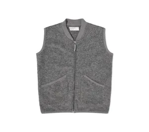 Zip Waistcoat | Grey Marl Wool Fleece