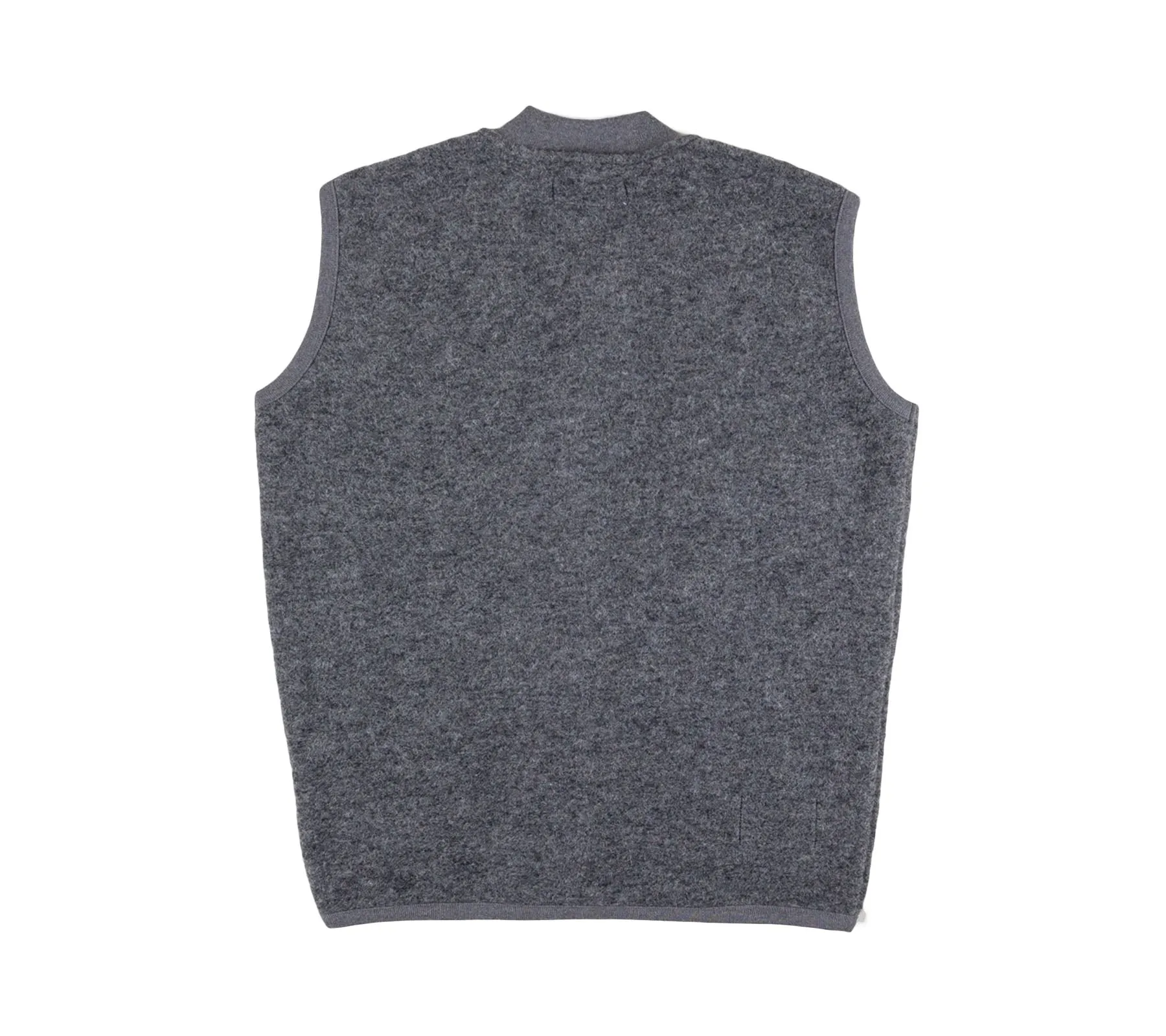 Zip Waistcoat | Grey Marl Wool Fleece